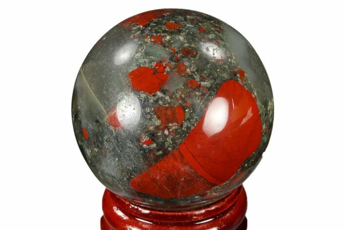 Polished Bloodstone (Heliotrope) Sphere #116194